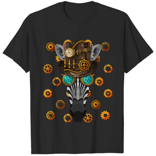 Steampunk Zebra T- Shirt Steampunk Zebra Medieval Victorian Steam Powered Animal T- Shirt T-Shirts