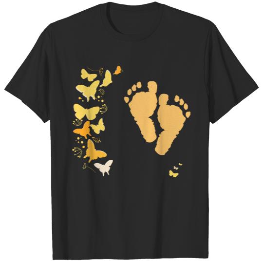 Baby Foot Prints With Butterfly Newborn Baby foot prints with butterfly newborn baby T-Shirts