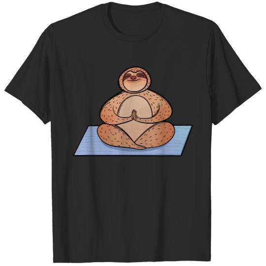 Sloth T- Shirt Sloth Sleeping Animal - Indian Meditation Lazy Sloth Yoga T- Shirt T-Shirts