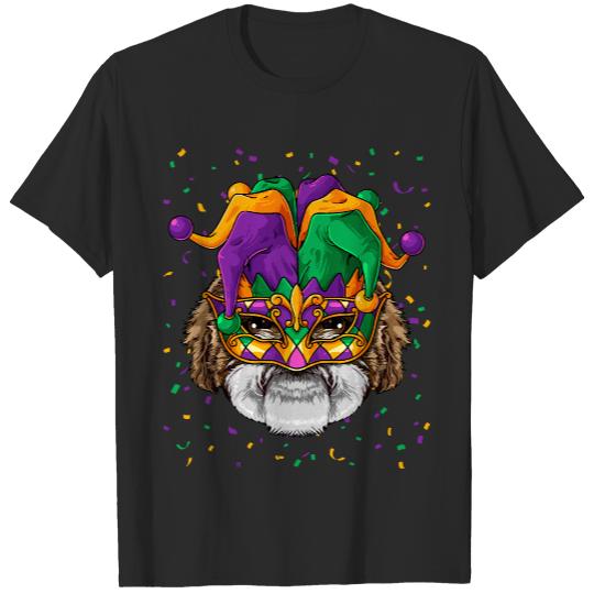 Shih Tzu Mardi Gras T- Shirt Shih Tzu Mardi Gras Dog Face Carnival Jester Festival T- Shirt T-Shirts