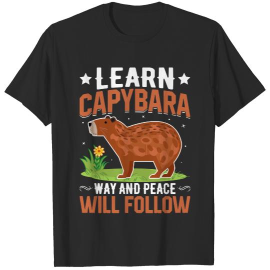 Capybara Lover Gifts T- Shirt Learn Capybara Way and Peace Will Follow - Capybara Lover T- Shirt T-Shirts