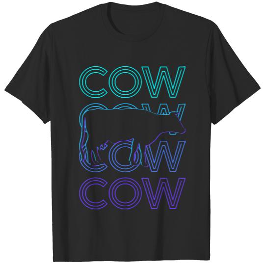 Cow T- Shirt Cow Farmer Farming Farm Retro Gift T- Shirt T-Shirts