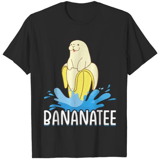 Manatee Lover Gift T- Shirt Bananatee - Funny Banana Sea Cows Sirenia Manatee Lover Pun T- Shirt T-Shirts