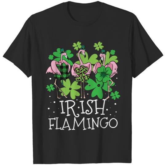 Saint Patricks Day T- Shirt Irish Flamingo T- Shirt T-Shirts