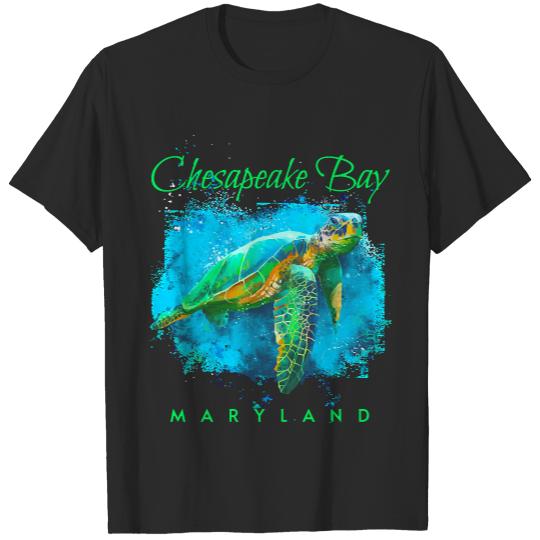 Chesapeake Bay Maryland Watercolor Sea T- Shirt Chesapeake Bay Maryland Watercolor Sea Turtle T- Shirt T-Shirts