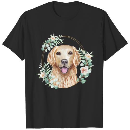 Golden Retriever Dog Portrait Golden Retriever T-Shirts