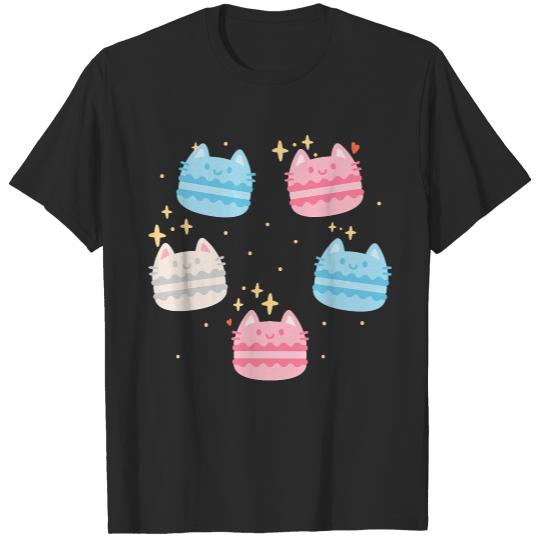 Transgender T- Shirt Transgender Kawaii Macaron Cats T- Shirt (1) T-Shirts