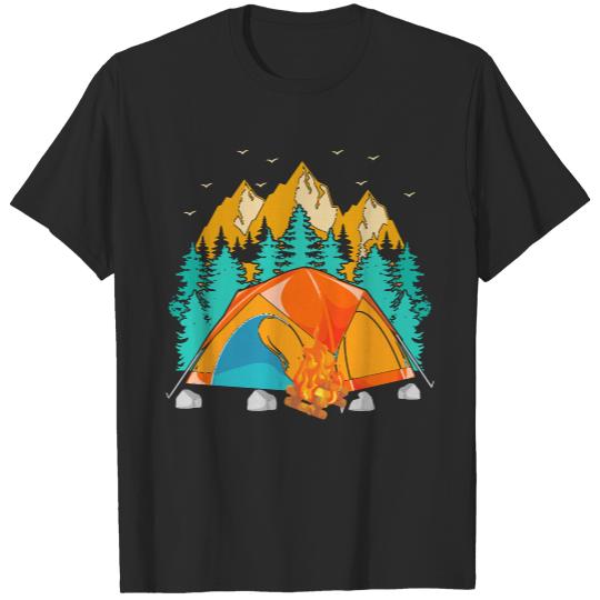 Camping T- Shirt Camp Campsite Outdoor Camper Nature Forest Camping T- Shirt T-Shirts