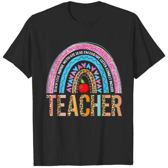 Funny Teacher For Teacher Day Boho T- Shirt Funny Teacher For Teacher Day Boho Rainbow T- Shirt T-Shirts