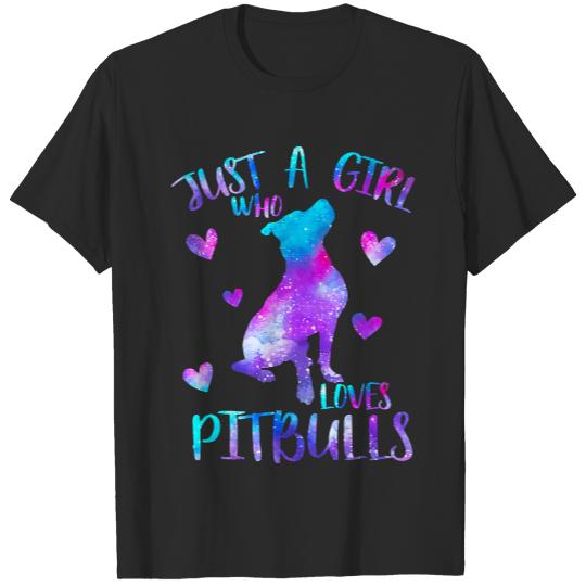 Just A Girl Who Loves Pitbulls T- Shirt Just a girl who loves pitbulls T- Shirt (6) T-Shirts