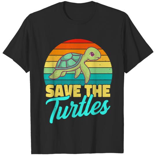 Turtle T- Shirt Save The Turtles Beach Ocean Sea Gift T- Shirt T-Shirts