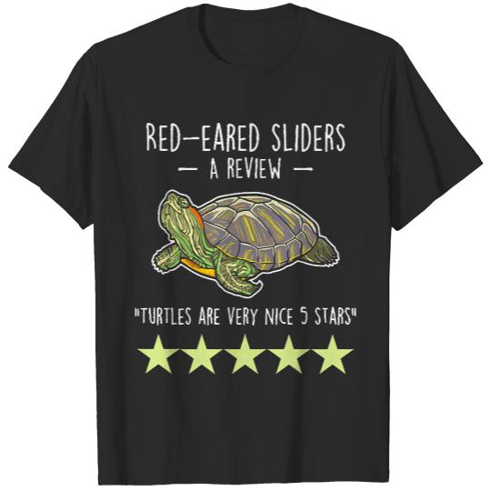 Red Eared Silder T- Shirt Red- Eared Slider Turtle Review T- Shirt T-Shirts