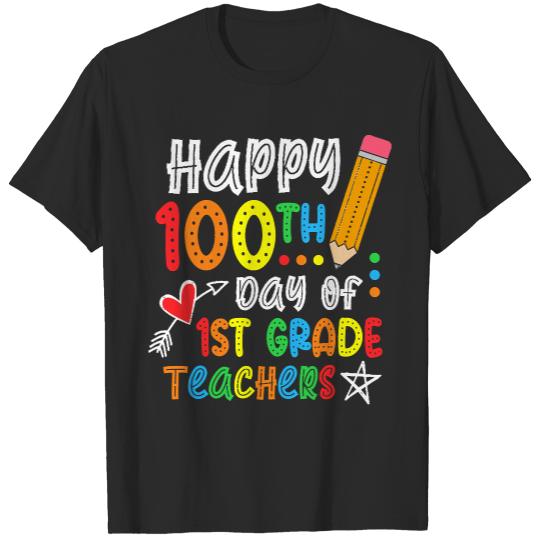 100 Days Of School T- Shirt Happy 100th day Of School First 1st grade Teacher Boys Girls T- Shirt (1) T-Shirts