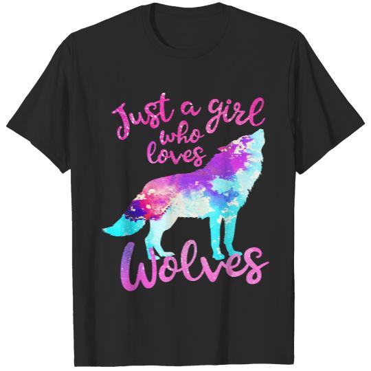 Just A Girl Who Loves Wolves T- Shirt Just a girl who loves wolves T- Shirt (18) T-Shirts