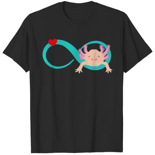 Axolotl T- Shirt Infinity Love Sign Axolotl Lover Mexican Amphibian Axolotl T- Shirt T-Shirts
