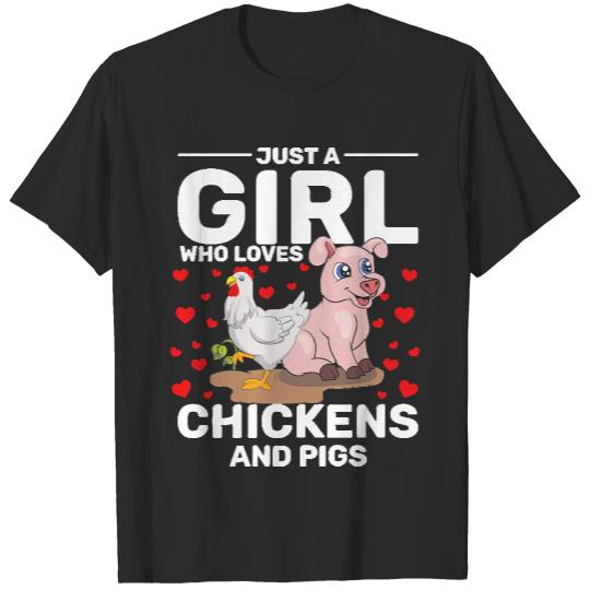 Chicken Girls Farming Pig Farmer Women Farm Animal Chicken T-Shirts
