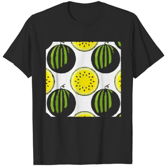 Beach T- Shirt Beach Yellow Watermelon Pattern T- Shirt T-Shirts