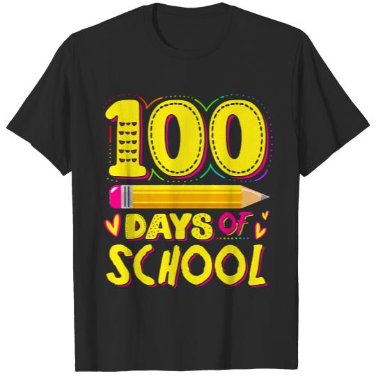100th Day Of School T- Shirt Happy 100th day Of School - 100 Days of School Pencil Kids T- Shirt T-Shirts