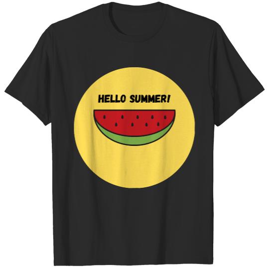 Hello Summer Gift T- Shirt Hello Summer Watermelon Design T- Shirt T-Shirts