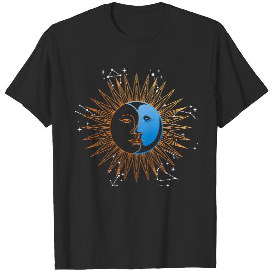 Astrology T- Shirt Boho Sun Moon Astronomy Celestial Bodies Astrology T- Shirt T-Shirts