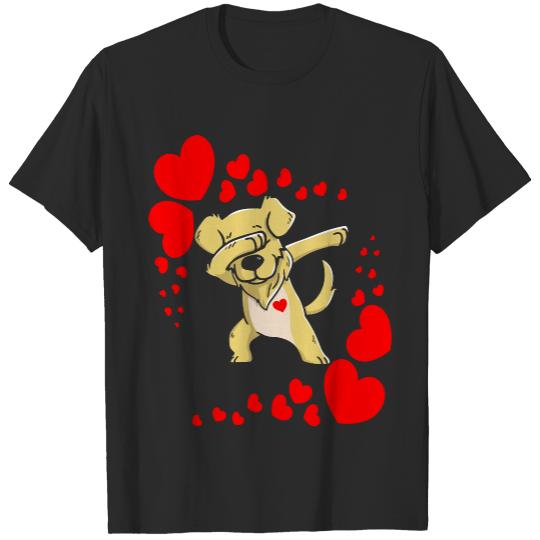 Golden Retriever Valentine Golden Retriever Valentine For Kids Girls Cute Dabbing Golden Retriever & Hearts T-Shirts