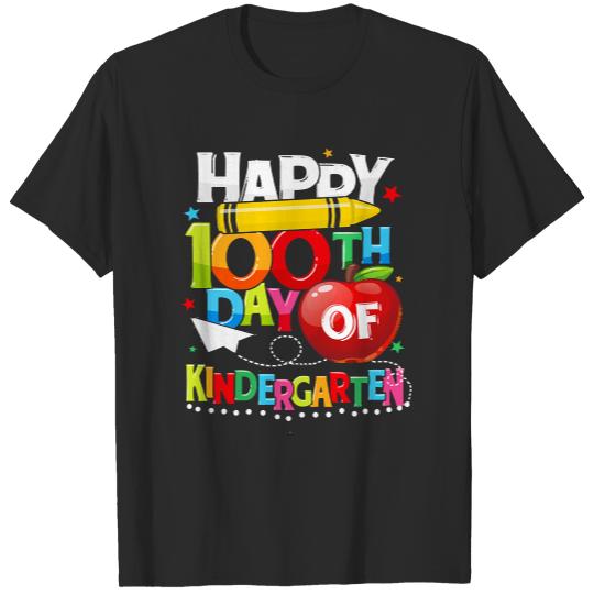 100 Days Of School T- Shirt Happy 100th Day of School Kindergarten Teacher Boys Girls T- Shirt T-Shirts