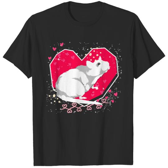 Rat T- Shirt Rat Lover Heart Pet Animal Rodent Rat T- Shirt T-Shirts