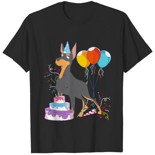 Doberman T- Shirt Dog Birthday Party Dog Lover Dog Owner Doberman T- Shirt T-Shirts