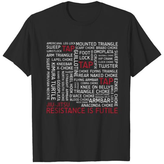 Jiu-Jitsu Resistance is Futile - White Text T-shirt