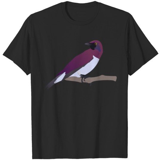 An exotical bird traced T-shirt