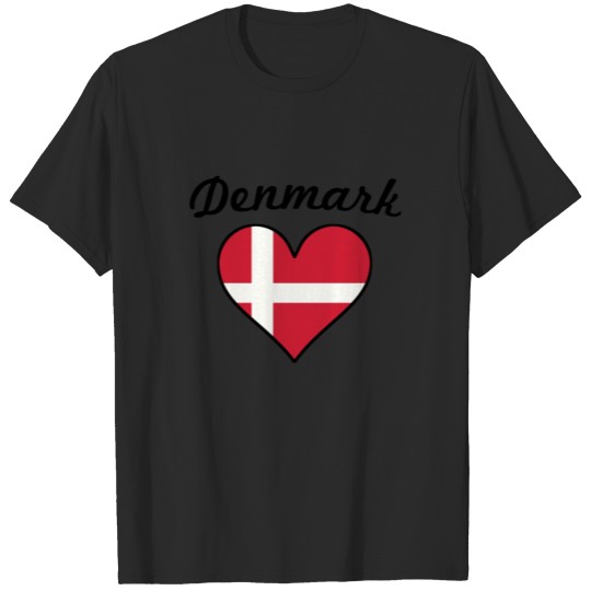 Denmark Flag Heart T-shirt