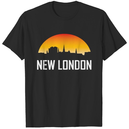 New London Connecticut Sunset Skyline T-shirt