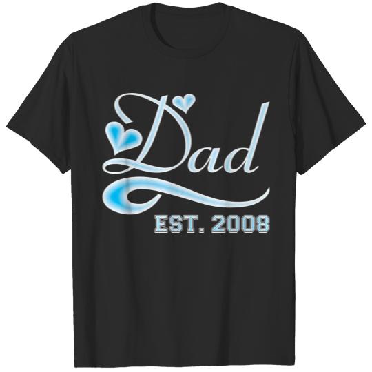 Dad Established 2008 Happy Fathers Day T-shirt