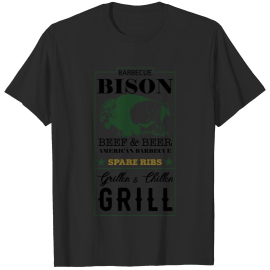Label Bison American Barbecue Spare Ribs T-shirt