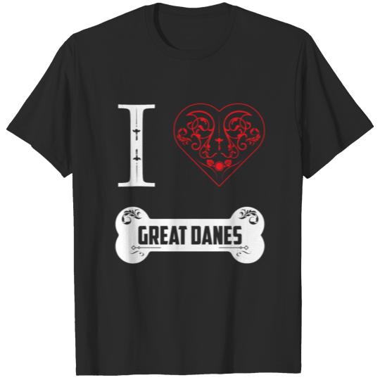 Great Dane Design I Heart Great Danes Bone T-shirt