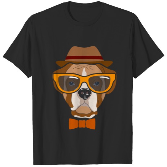 funky dog glasses hat gift love play walk mate T-shirt