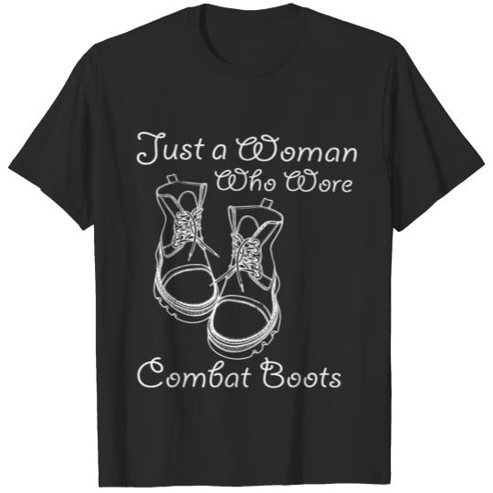 Just a Woman Who Wore Combat Boots T-shirt
