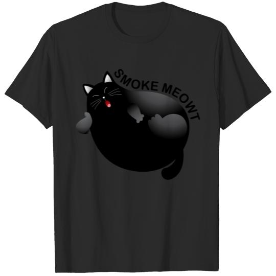 smoke meowt fat cat T-shirt