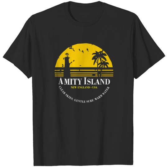 Amity Island Jaws Inspired Movie Shark Printed T-shirt