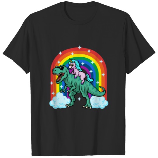 Unicorn Ridding Trex Shirt T-shirt