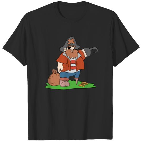 pirate wood leg hook loot treasure gift idea T-shirt