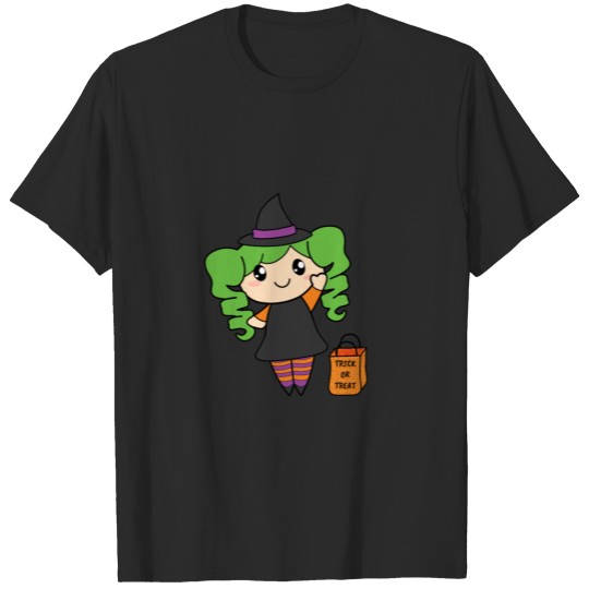Witchy Girl Green Hair T-shirt