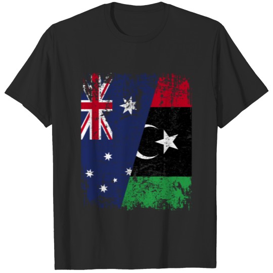 AUSTRALIA LIBYA FLAG - Half Libyan T-shirt