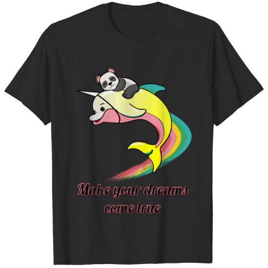 Dolphin panda unicorn rainbow T-shirt