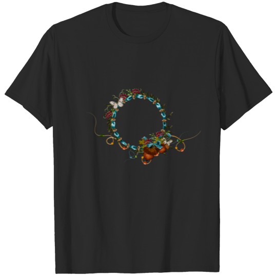 Falls Autumn Wreath Leaves Thanksgiving Holiday T-shirt
