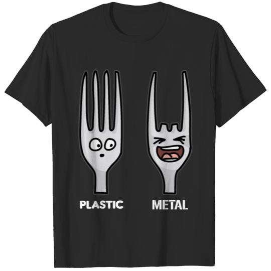 PLASTIC METAL funny Heavy Metal T-shirt