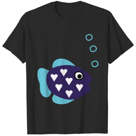 cute fish with hearts T-shirt