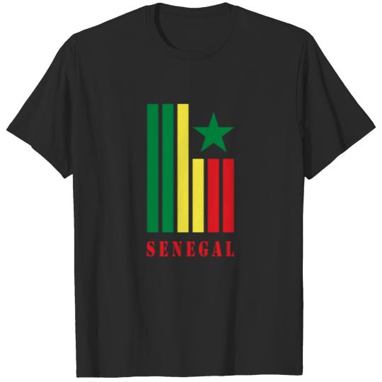 Senegal bar with star and national colors T-shirt