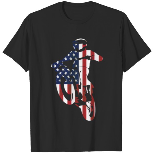 Dirt Biking Motocross Supercross USA Flag Mens T-shirt