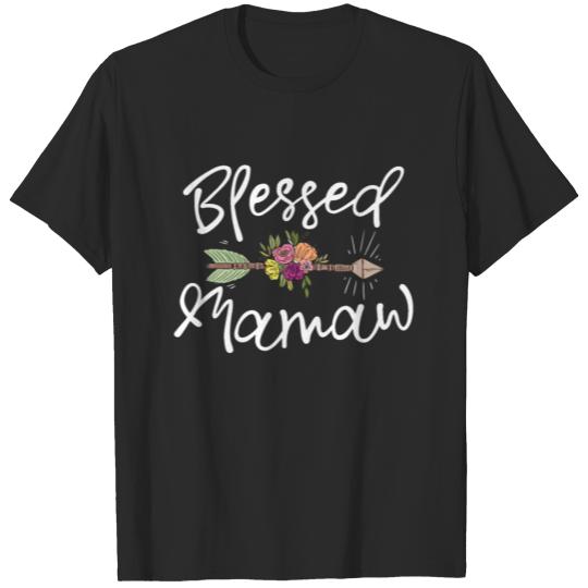Family Love Grandma Blessed Mamaw design T-shirt